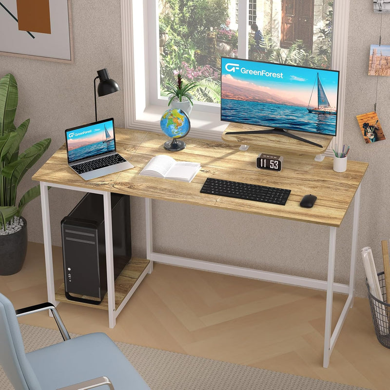 Office Desk with Monitor Stand
