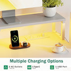 Computer Desk with Power Outlet and LED