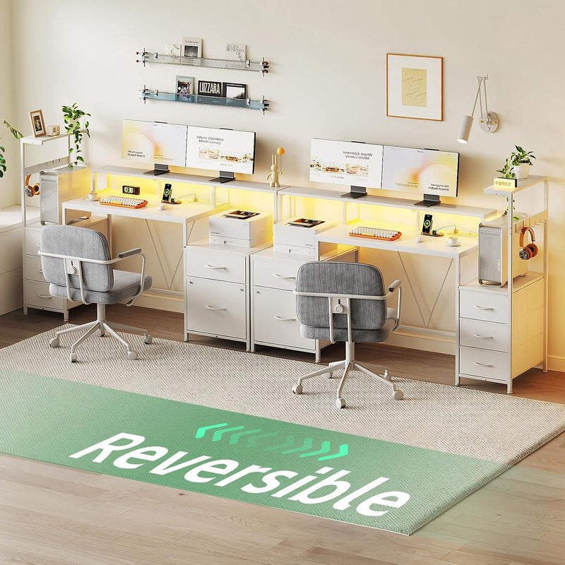 Computer Desk with Power Outlet and LED