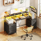 Computer Desk with Power Outlet and LED