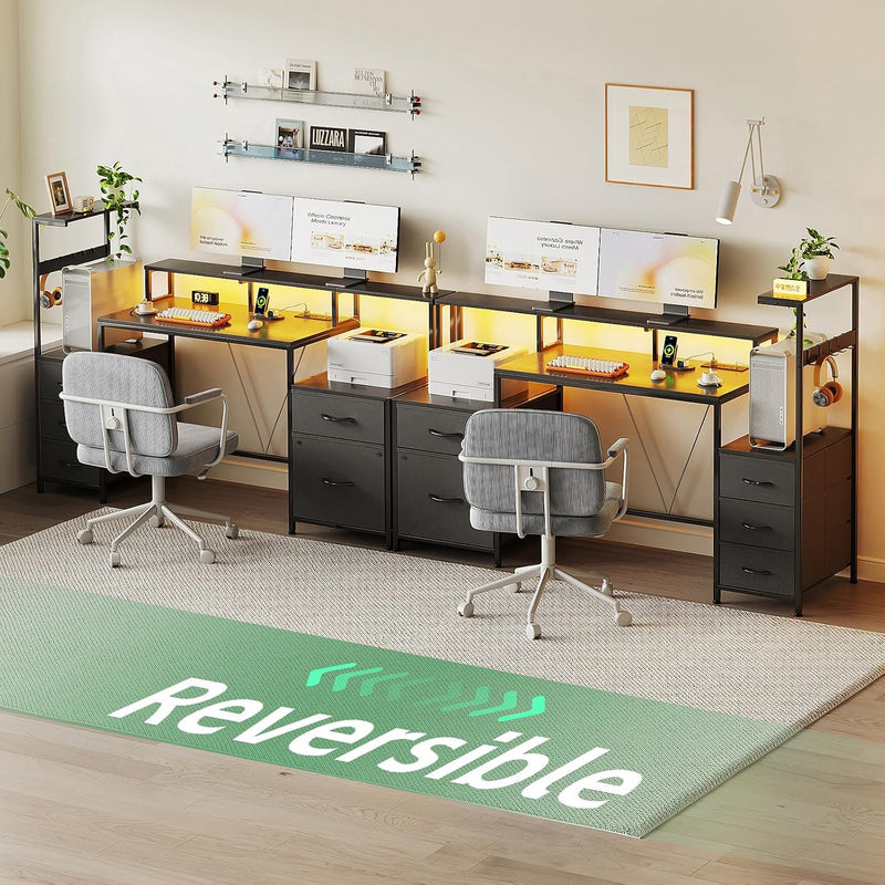 Computer Desk with Power Outlet and LED