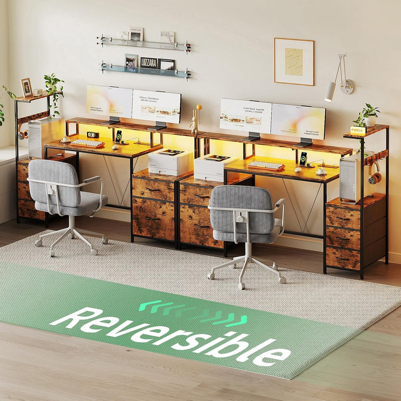 Computer Desk with Power Outlet and LED