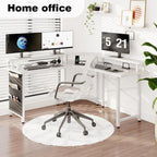 Computer Desk with Power Outlets LED Strip 50.8