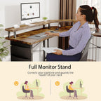 Computer Desk with Power Outlets LED Strip 50.8