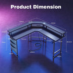 Computer Desk with Power Outlets LED Strip 50.8