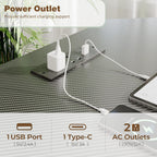 Computer Desk with Power Outlets LED Strip 50.8