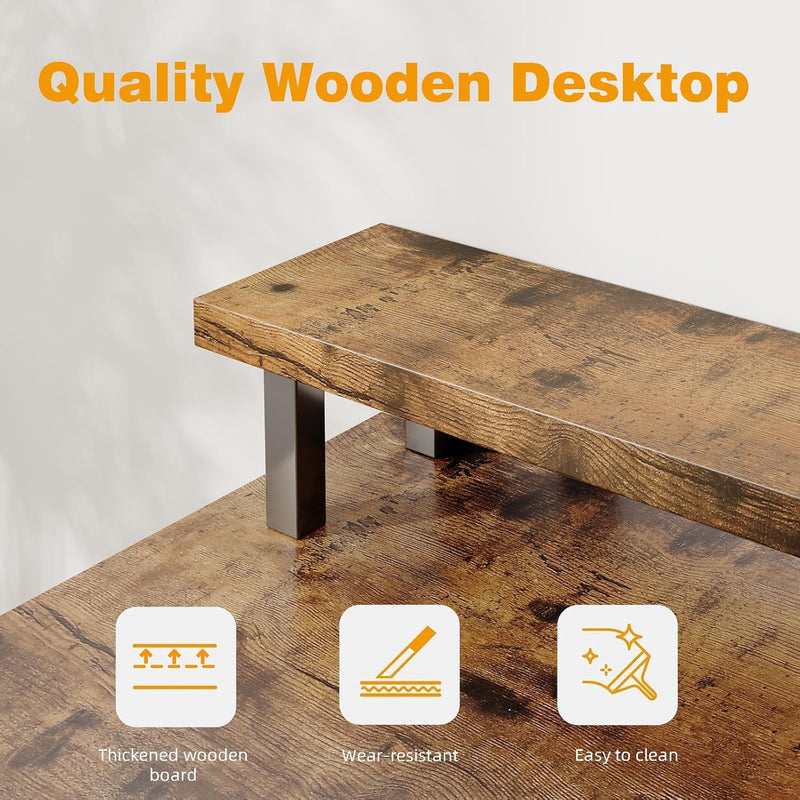 Computer Desk with Power Outlets LED Strip 50.8