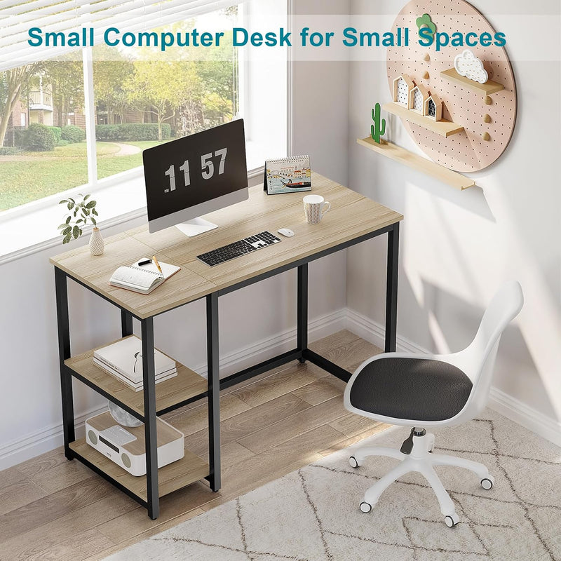 Computer Desk with Storage 120CM Table 2-Tier Shelves