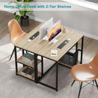 Computer Desk with Storage 120CM Table 2-Tier Shelves