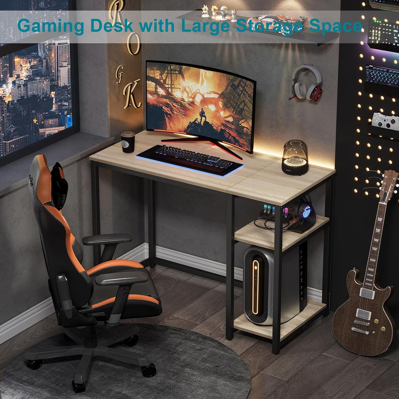 Computer Desk with Storage 120CM Table 2-Tier Shelves