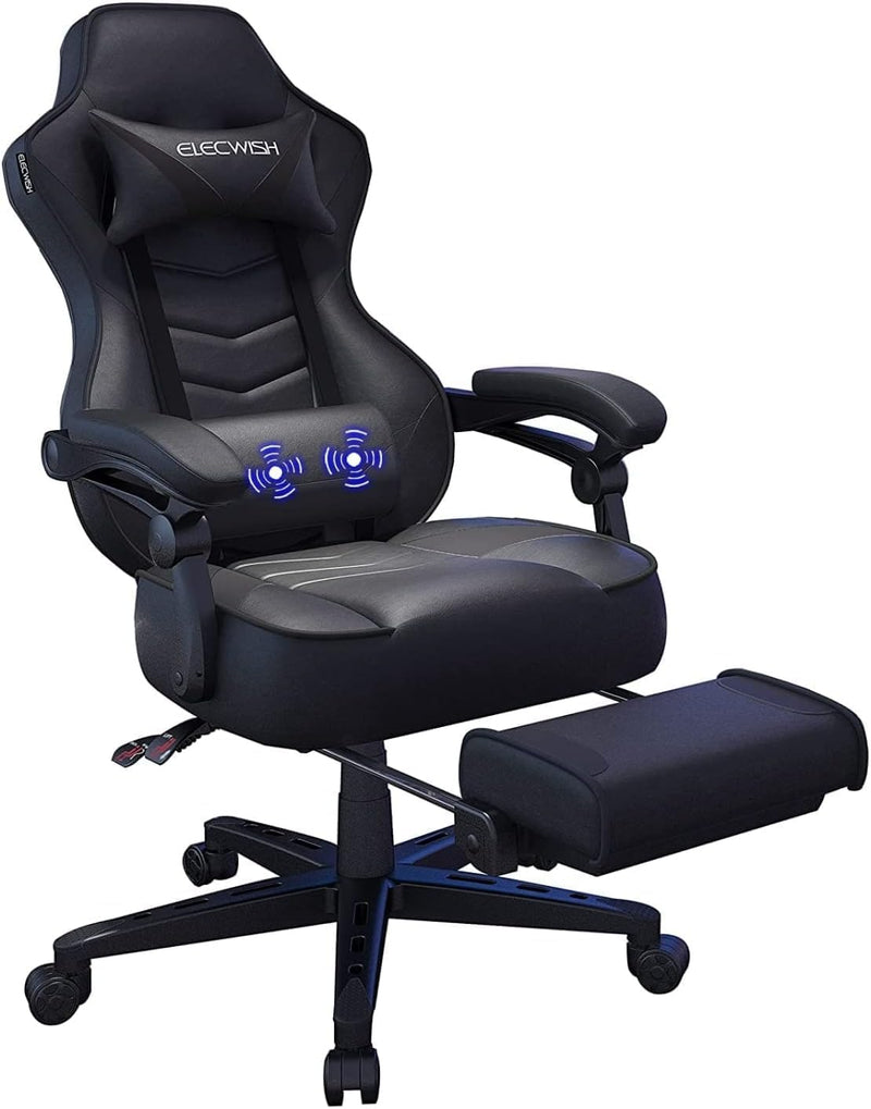 Computer Gaming Chair with Footrest PU Leather Desk