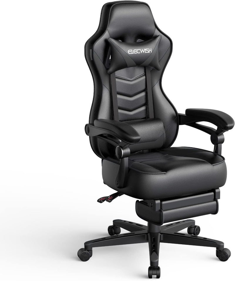 Computer Gaming Chair with Footrest PU Leather Desk
