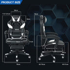 Computer Gaming Chair with Footrest PU Leather Desk