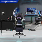 Computer Gaming Chair with Footrest PU Leather Desk