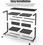 Computer Tower Stand Height Adjustable 2-Tier Atx-Case PC