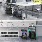 Computer Tower Stand Height Adjustable 2-Tier Atx-Case PC