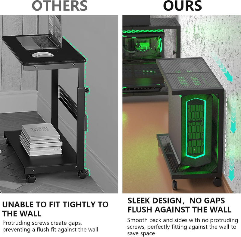 Computer Tower Stand Height Adjustable 2-Tier Atx-Case PC