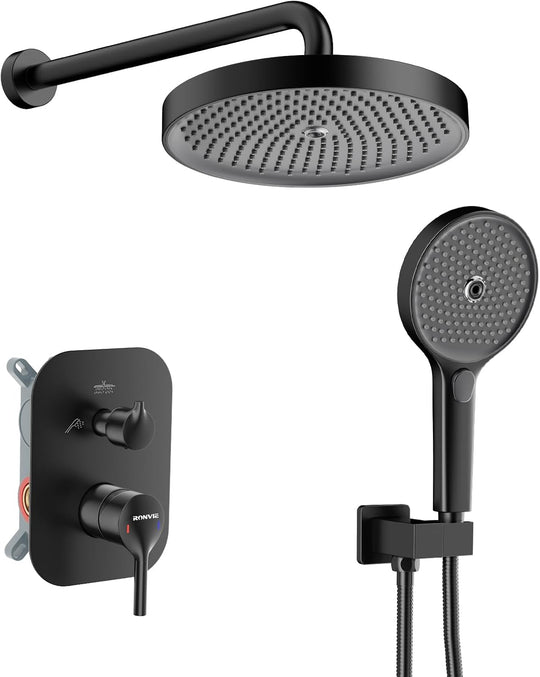 Concealed Shower Mixer Set 2-Outlet Brass System