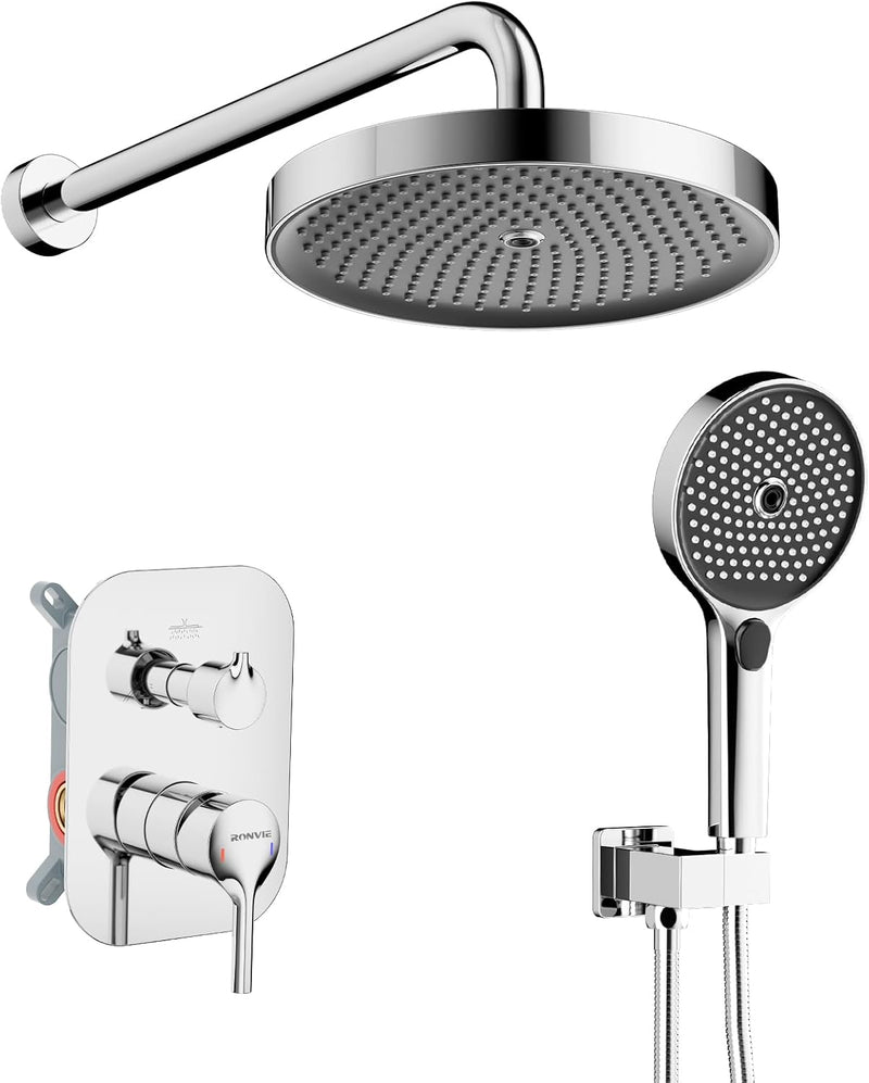 Concealed Shower Mixer Set 2-Outlet Brass System