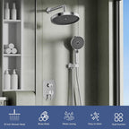 Concealed Shower Mixer Set 2-Outlet Brass System
