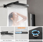 Concealed Shower Mixer Set 2-Outlet Brass System