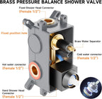 Concealed Shower Mixer Set 2-Outlet Brass System