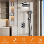 Concealed Shower Mixer Set 2-Outlet Brass System