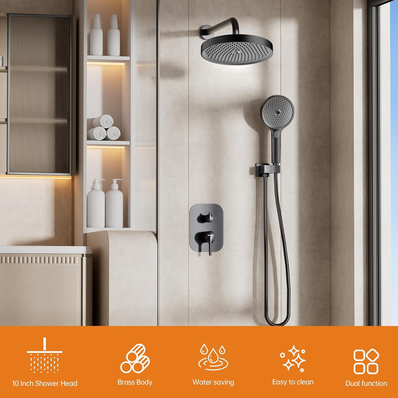 Concealed Shower Mixer Set 2-Outlet Brass System