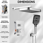 Concealed Shower Mixer Set 2-Outlet Brass System