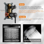 Concealed Shower Mixer Set 2-Outlet Brass System