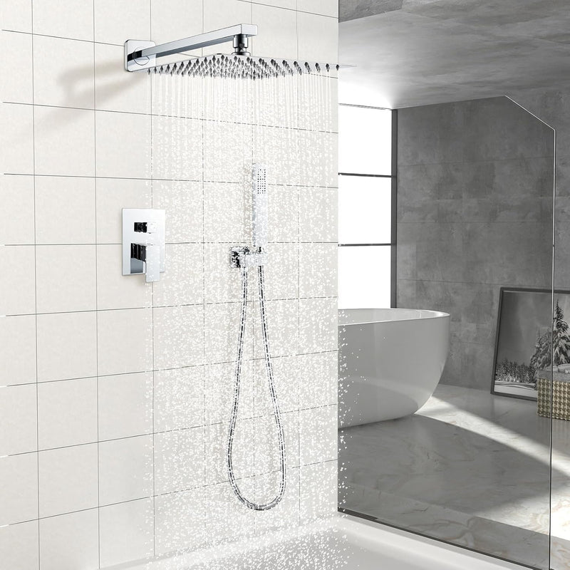 Concealed Shower Set 2 Ways with 10-Inch Square