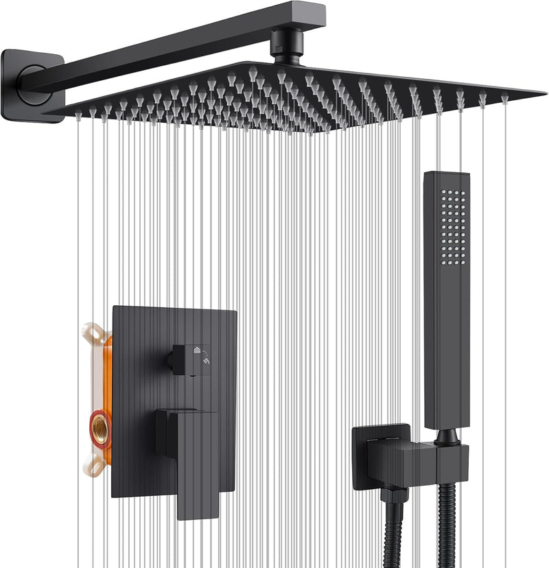Concealed Shower Set 2 Ways with 10-Inch Square