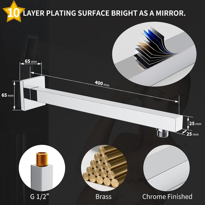 Concealed Shower System Bathroom Luxury Rain Mixer Combo