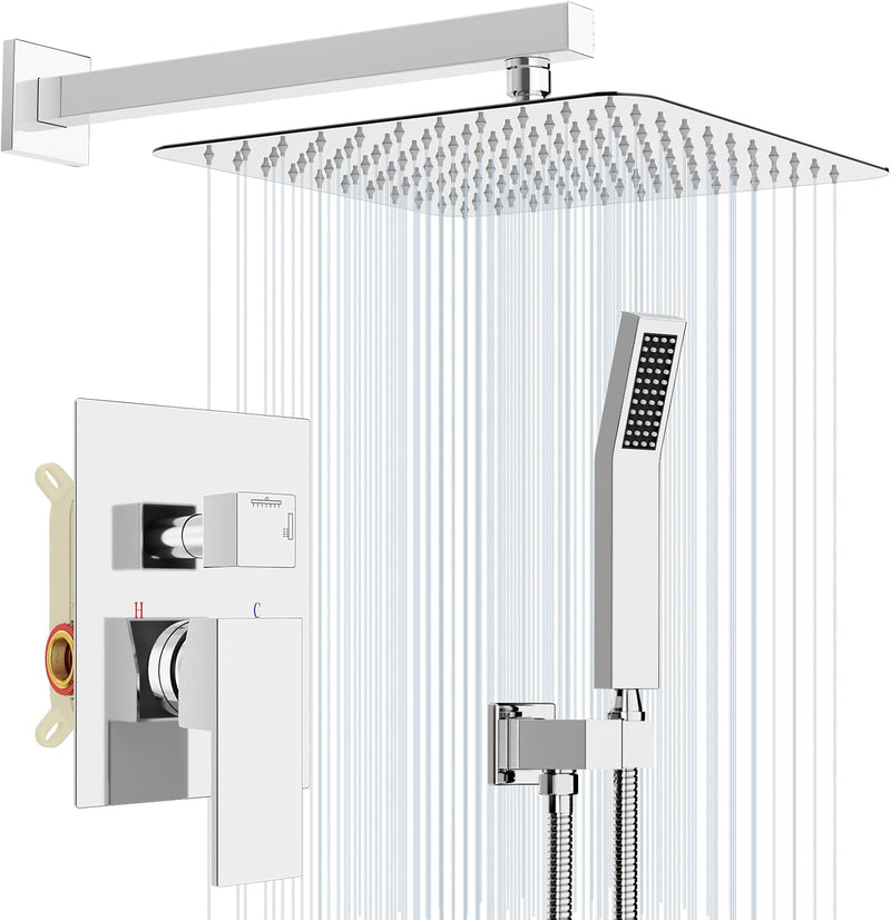Concealed Shower System Bathroom Luxury Rain Mixer Combo