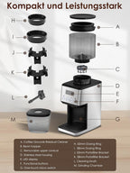 Conical Burr Coffee Grinder Electric 51 Precise Grind