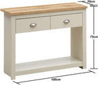 Console Hallway Side Table 2 Drawers Shelf Desk