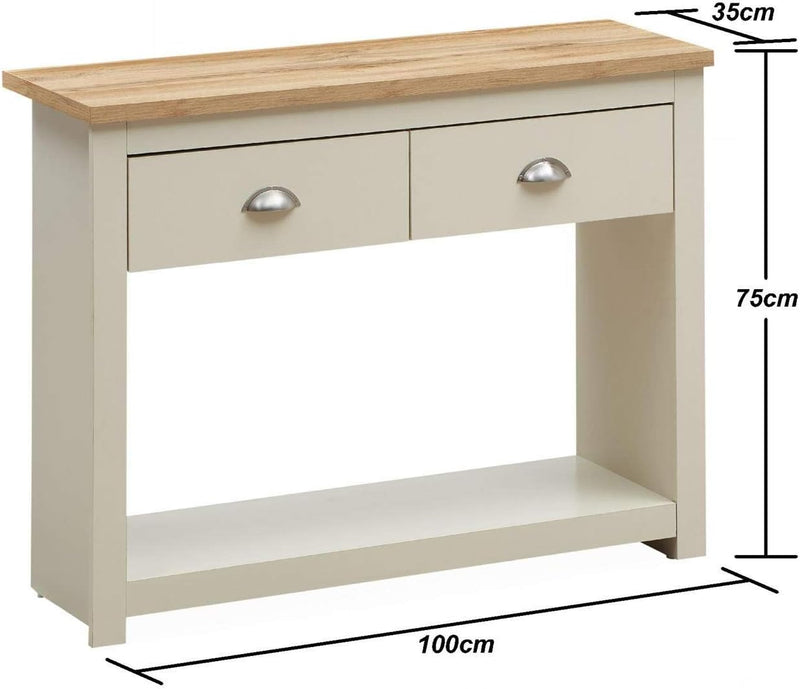 Console Hallway Side Table 2 Drawers Shelf Desk