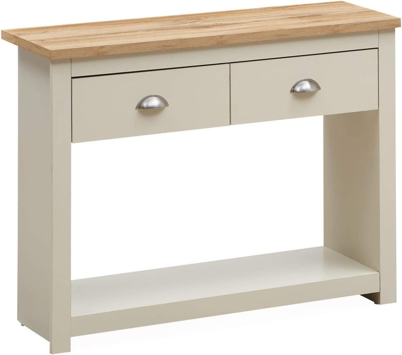 Console Hallway Side Table 2 Drawers Shelf Desk