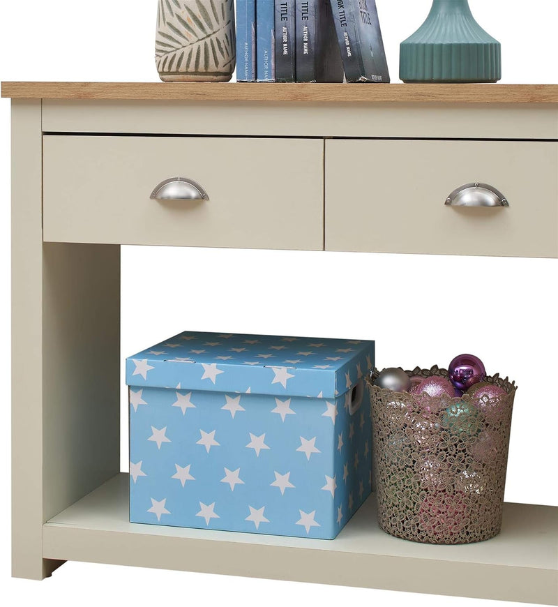Console Hallway Side Table 2 Drawers Shelf Desk