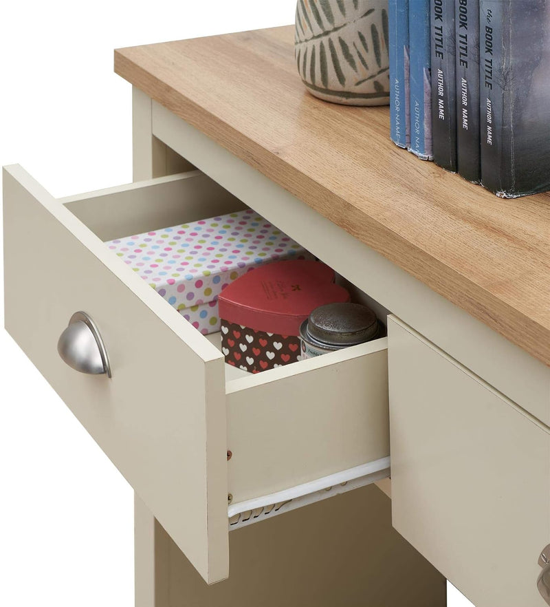 Console Hallway Side Table 2 Drawers Shelf Desk