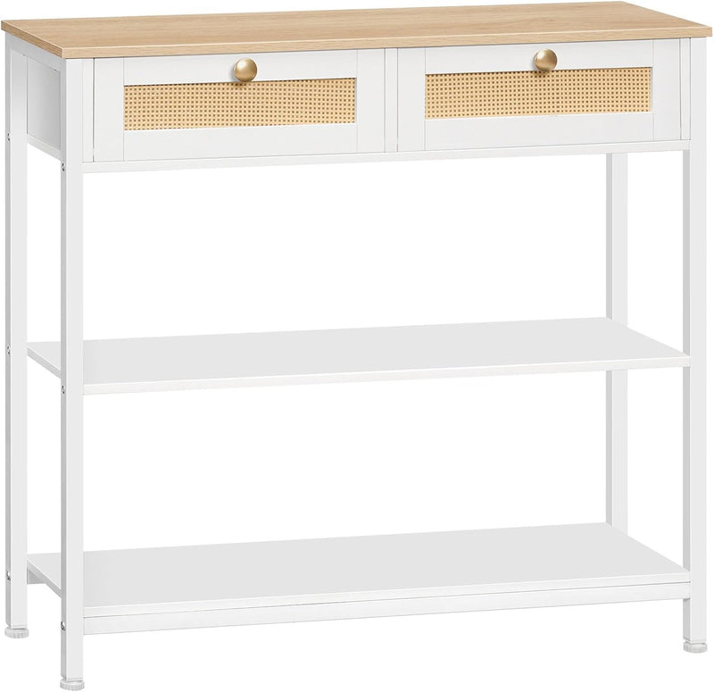 Console Table 3-Tier Hallway with 2 Flip-Down Drawers