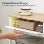 Console Table 3-Tier Hallway with 2 Flip-Down Drawers