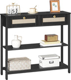 Console Table 3-Tier Hallway with 2 Flip-Down Drawers