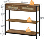 Console Table 3-Tier Hallway with 2 Flip-Down Drawers