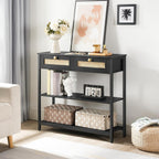 Console Table 3-Tier Hallway with 2 Flip-Down Drawers
