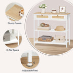 Console Table 3-Tier Hallway with 2 Flip-Down Drawers