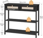 Console Table 3-Tier Hallway with 2 Flip-Down Drawers