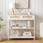 Console Table 3-Tier Hallway with 2 Flip-Down Drawers