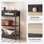 Console Table 3-Tier Hallway with 2 Flip-Down Drawers