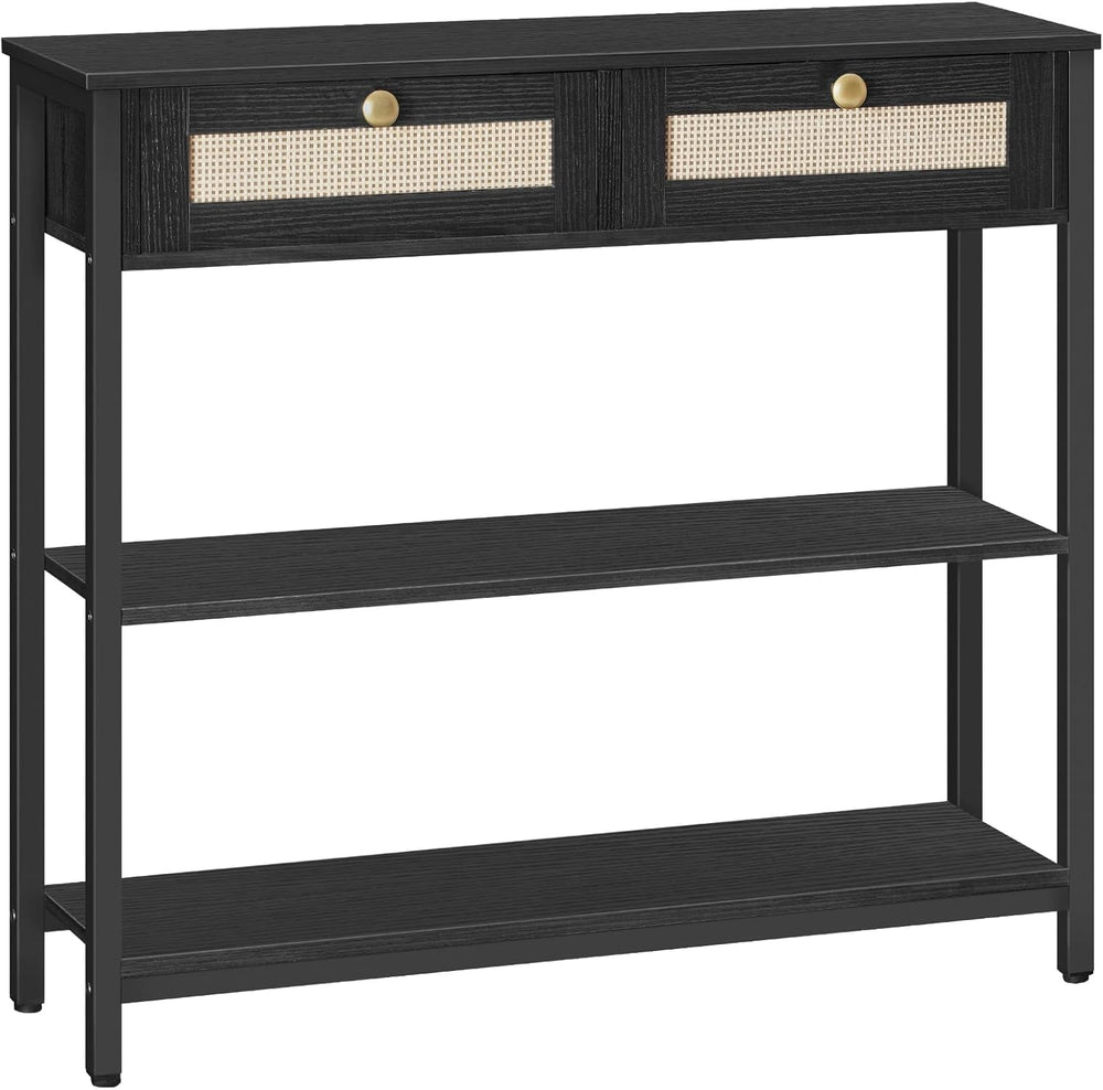 Console Table 3-Tier Hallway with 2 Flip-Down Drawers